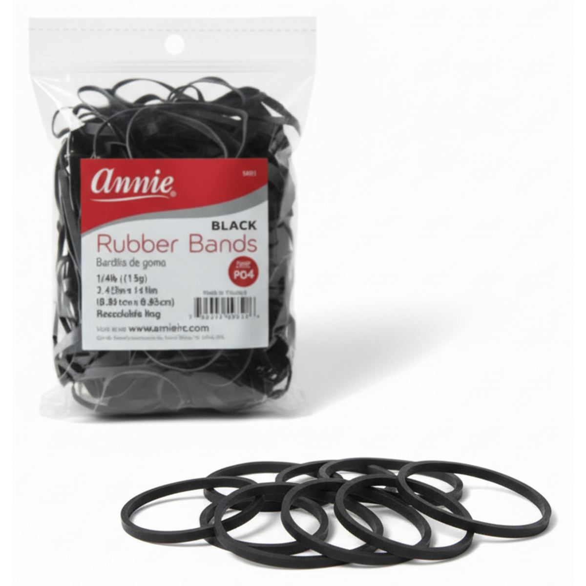 Annie Rubber Band 3 1/2" x 1/4" Black