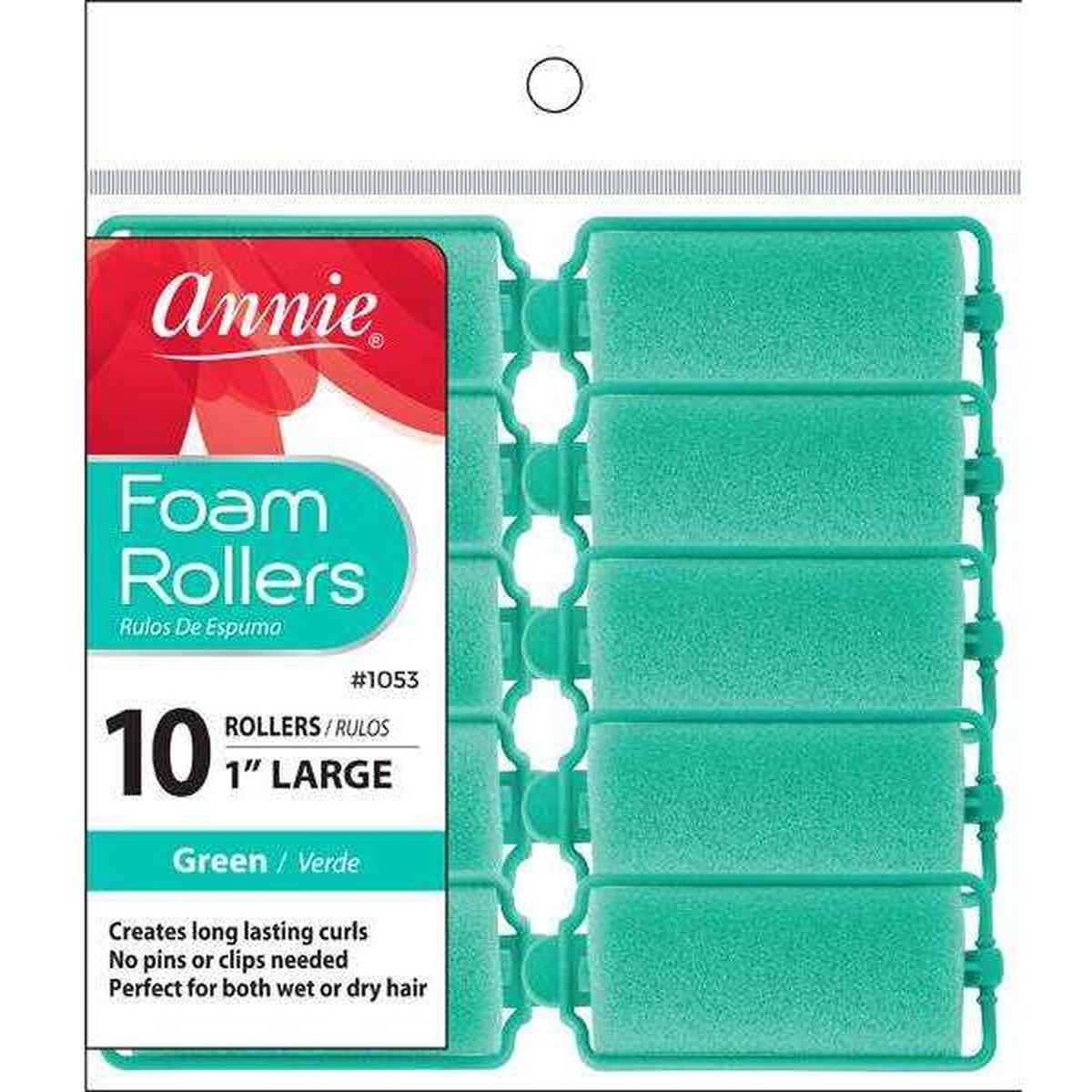 Annie Foam Roller Green Large 1" 10 Count