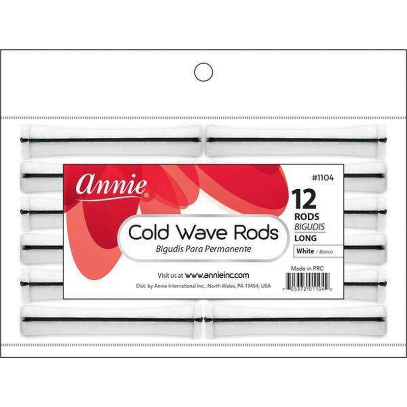 Annie Cold Wave Rod White Long 12 Count