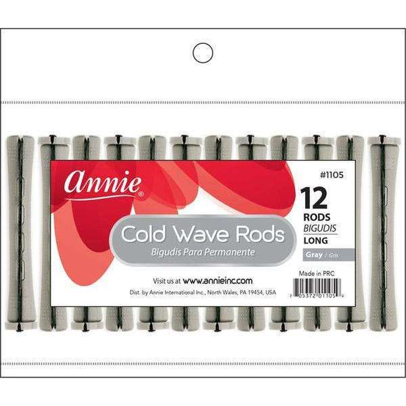 Annie Cold Wave Rod Grey Long 12 count