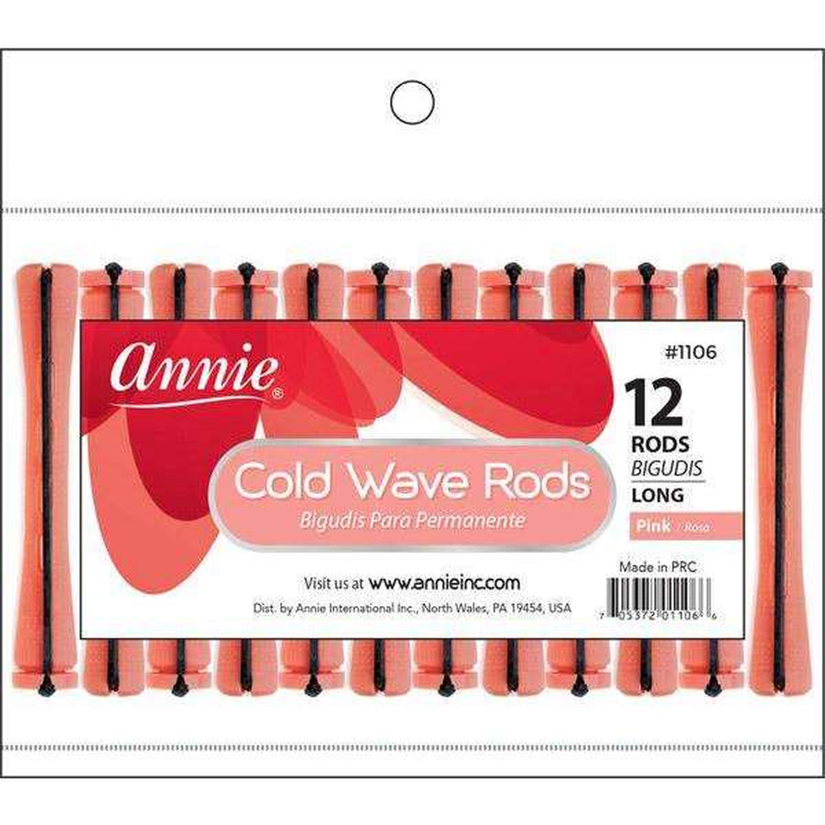 Annie Cold Wave Rod Pink Long 12 Count