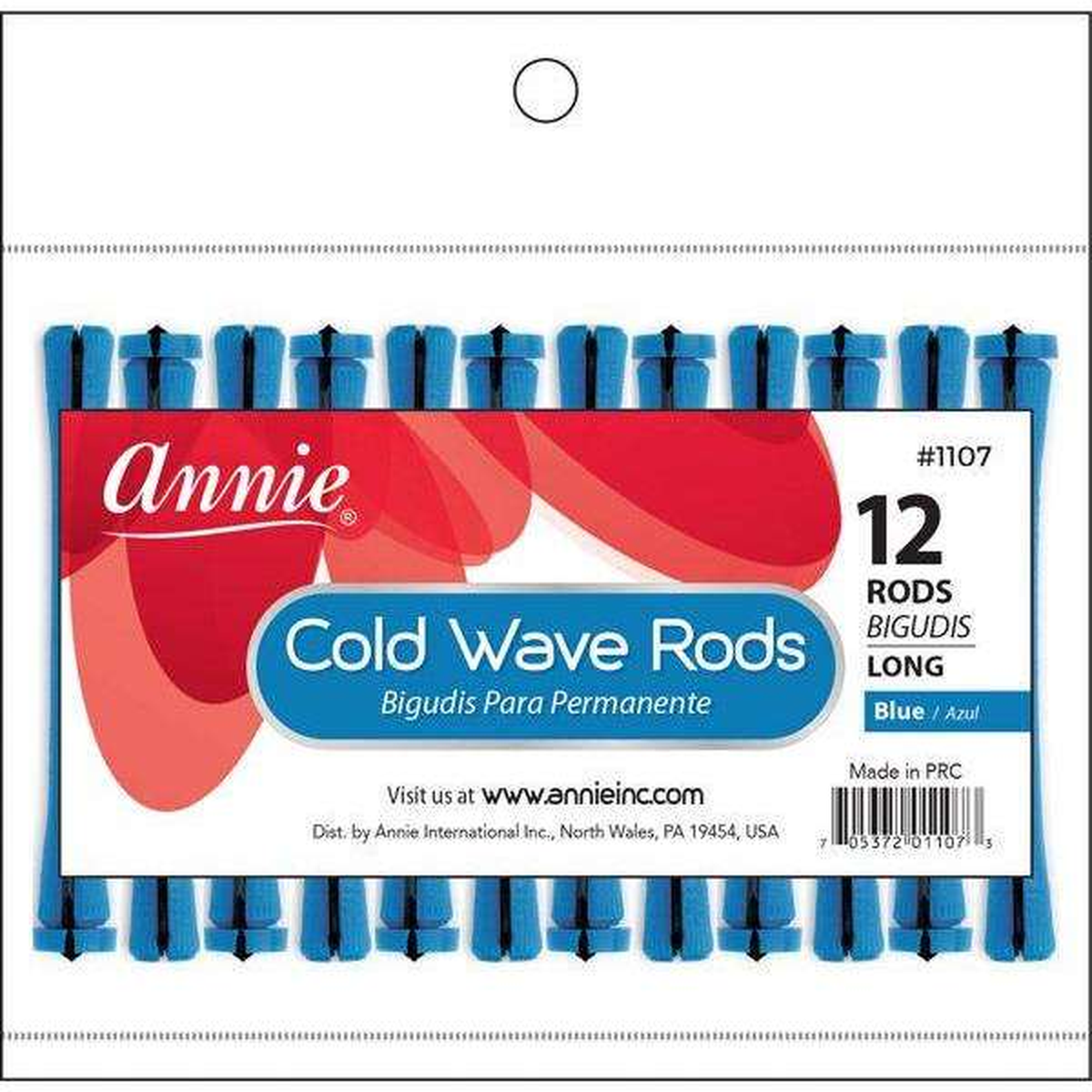 Annie Cold Wave Rod Blue Long 12 Count