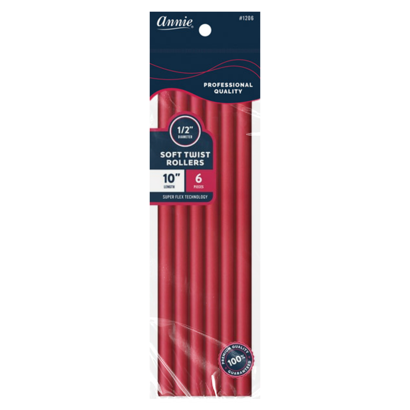 Annie Soft Twist Roller Red 10" - 1/2" 6 Count