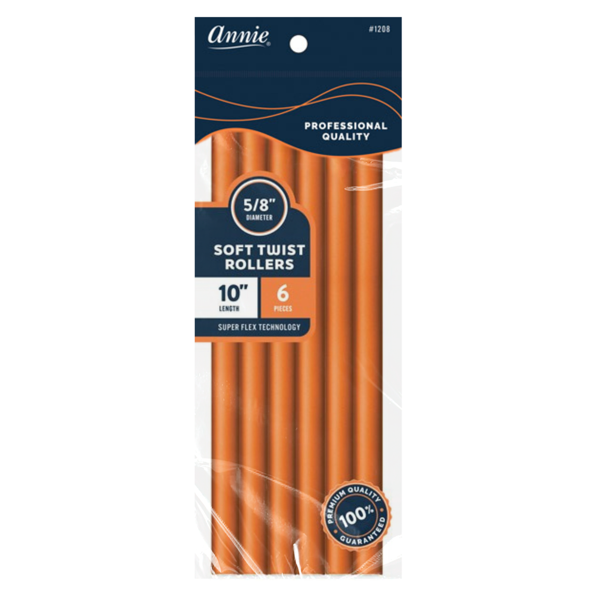 Annie Soft twist Orange Roller 10" - 5/8" 6 Count