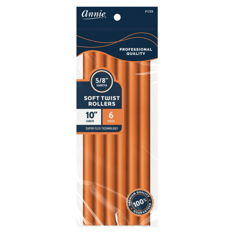 Annie Soft twist Orange Roller 10" - 5/8" 6 Count