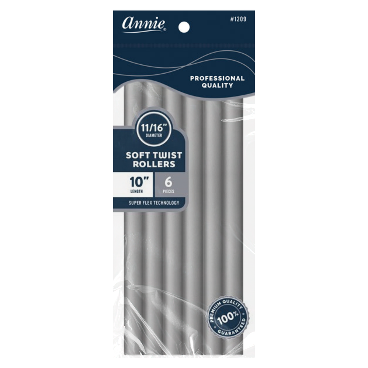 Annie Soft Twist Roller Grey 10" - 11/16" 6 Count