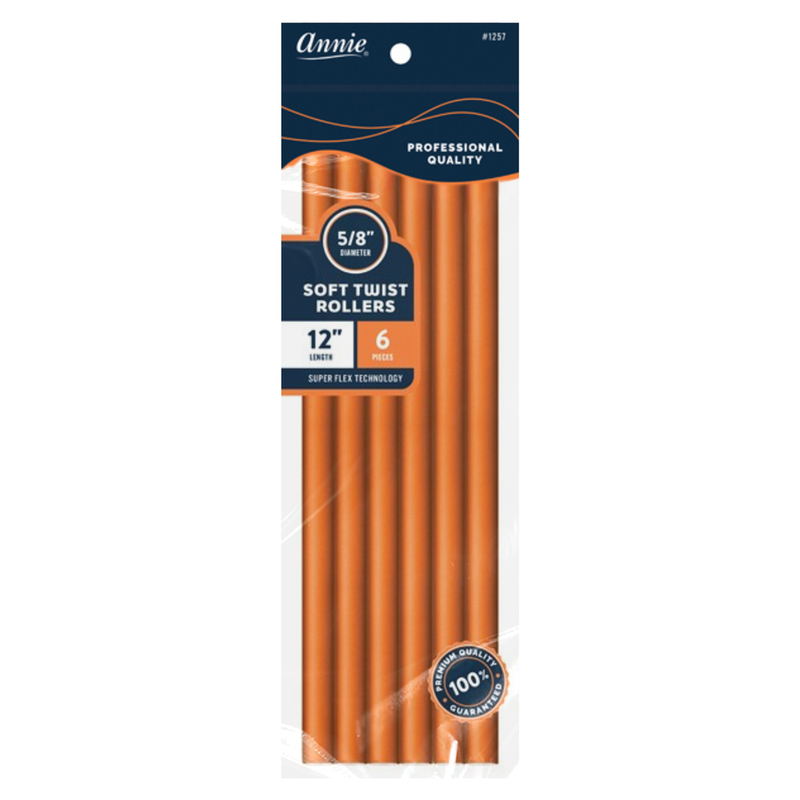 Annie Soft Twist Orange Roller 7" - 5/8" 12 count