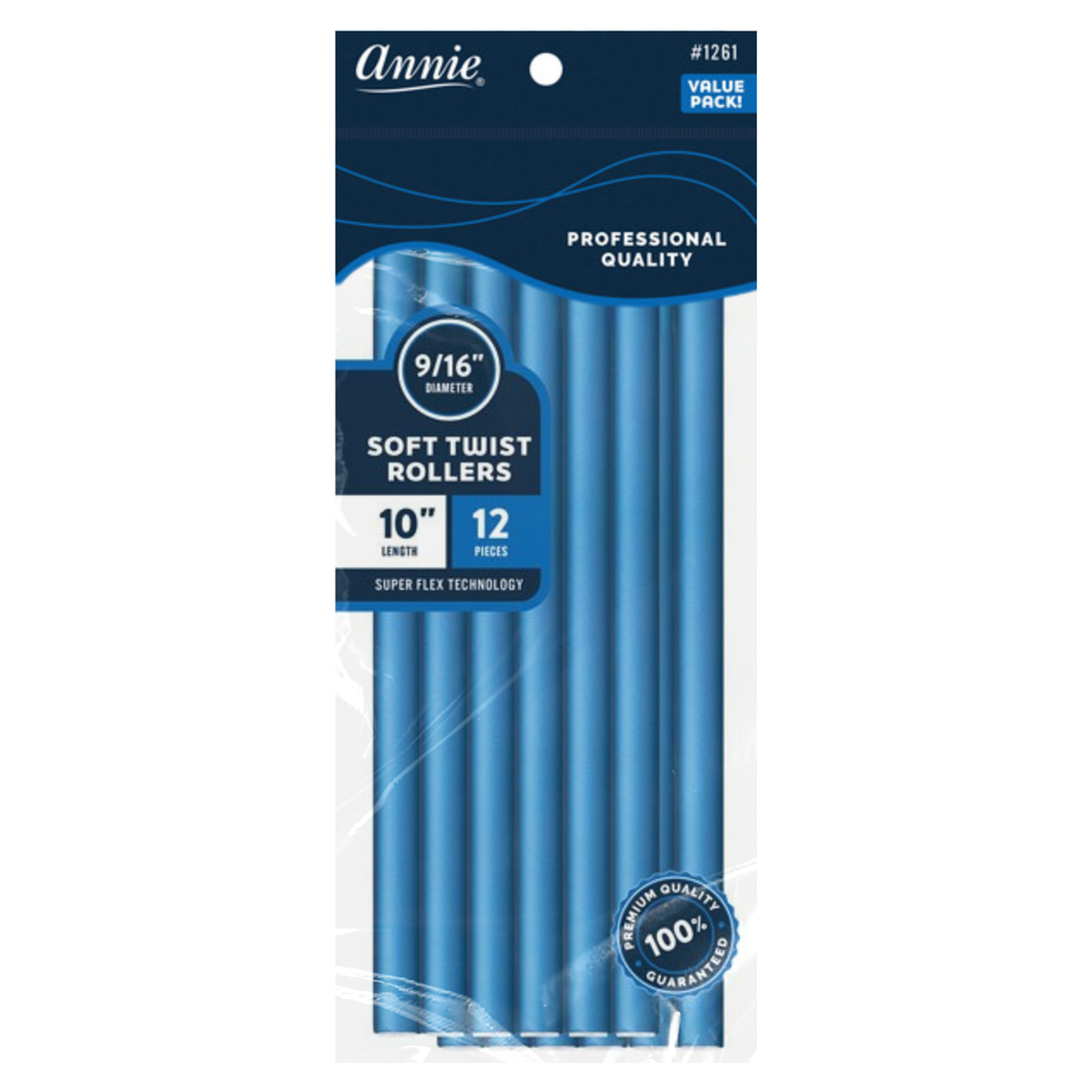 Annie Soft Twist Blue Roller 7" - 9/16" 12 Count