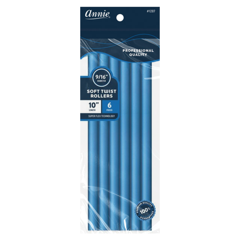 Annie Soft Twist Blue Roller 10" - 9/16" 6 Count