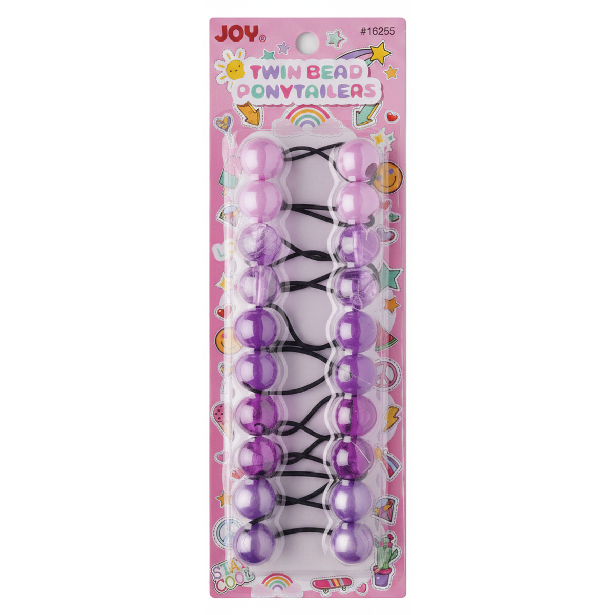Annie Joy Twin Beads Ponytailers 10Ct Asst Purple Clear