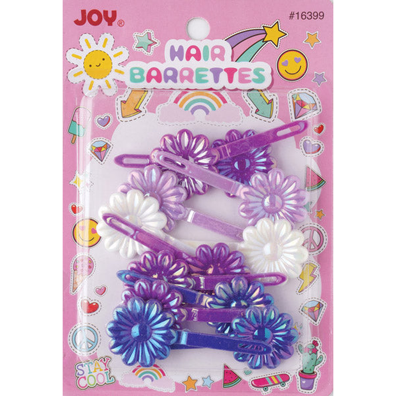 Joy Daisy Hair Barrettes, 16 Count, Assorted Pearl