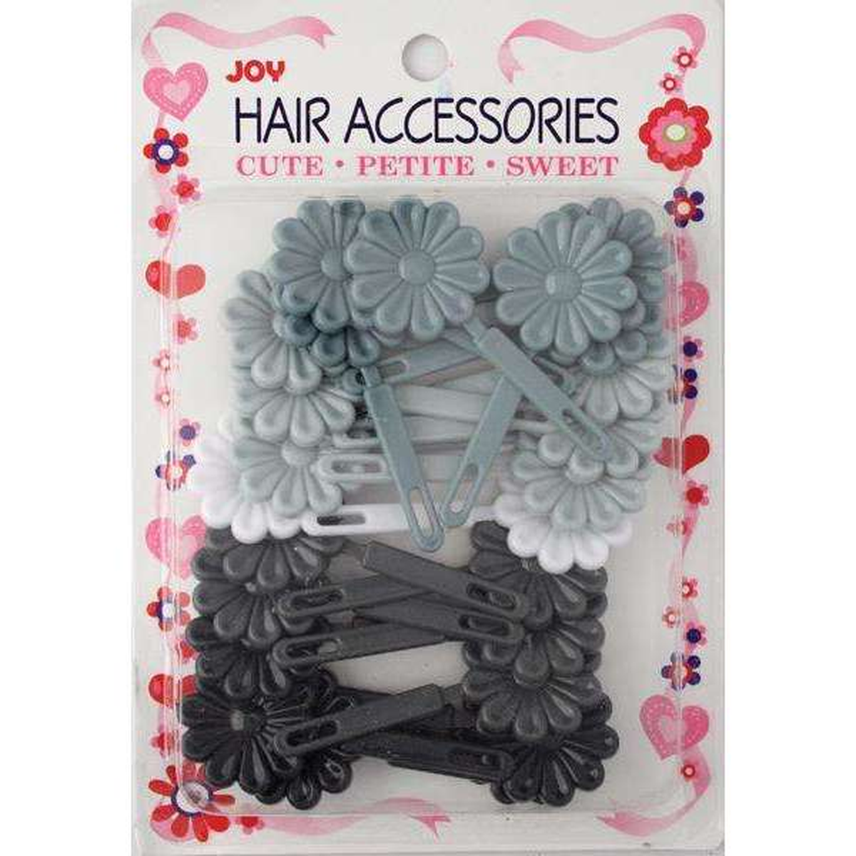 Annie Joy Hair Barrettes Grey Daisy 12ct