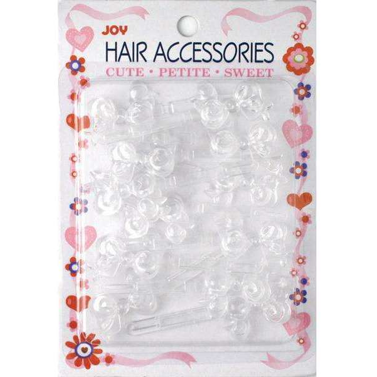 Annie Joy Hair Barrettes 12ct Clear Ribbon II