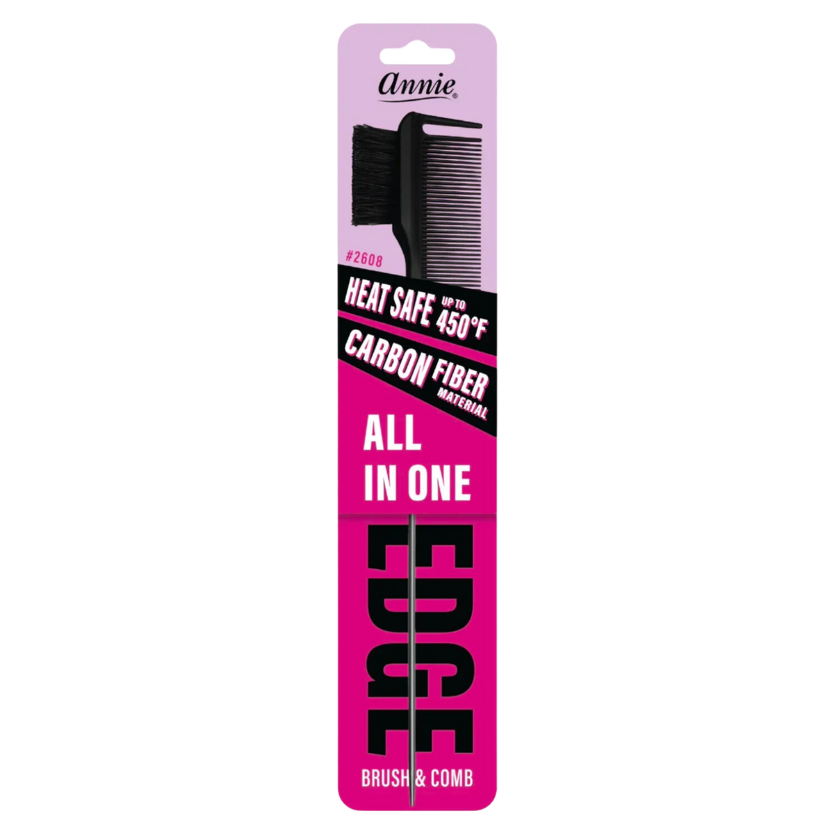 Annie All In One Carbon Edge Brush & Comb, Black