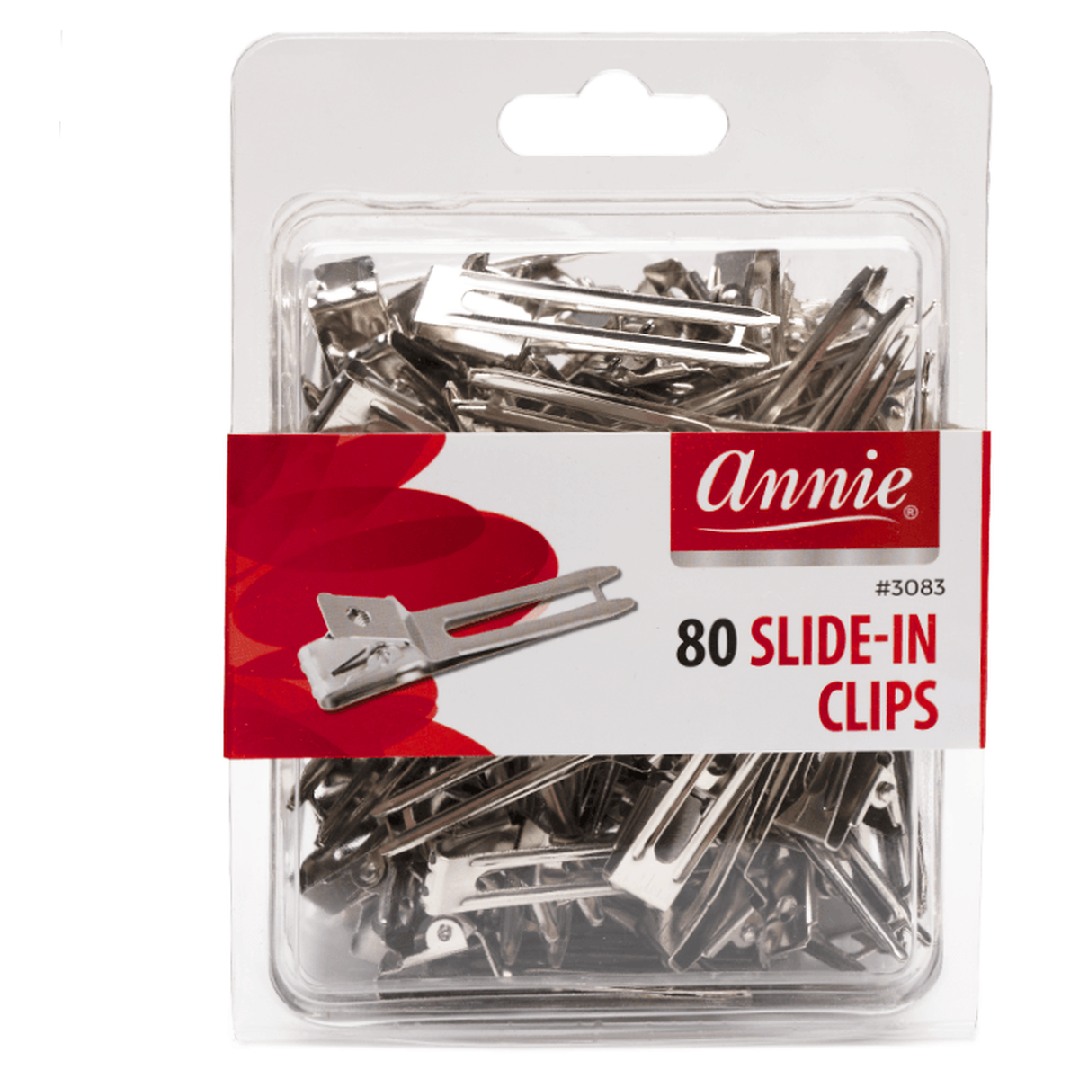 Annie Slide-In Metal Hair Clips, 80 Count, Silver