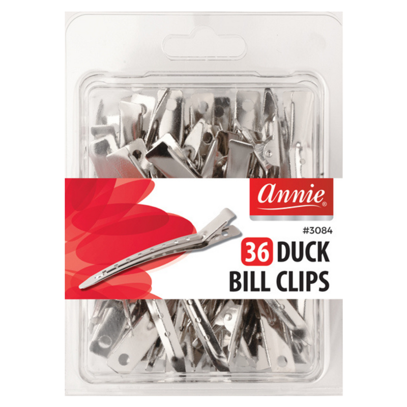 Annie Duck Bill Metal Hair Clips, 36 Count, Silver