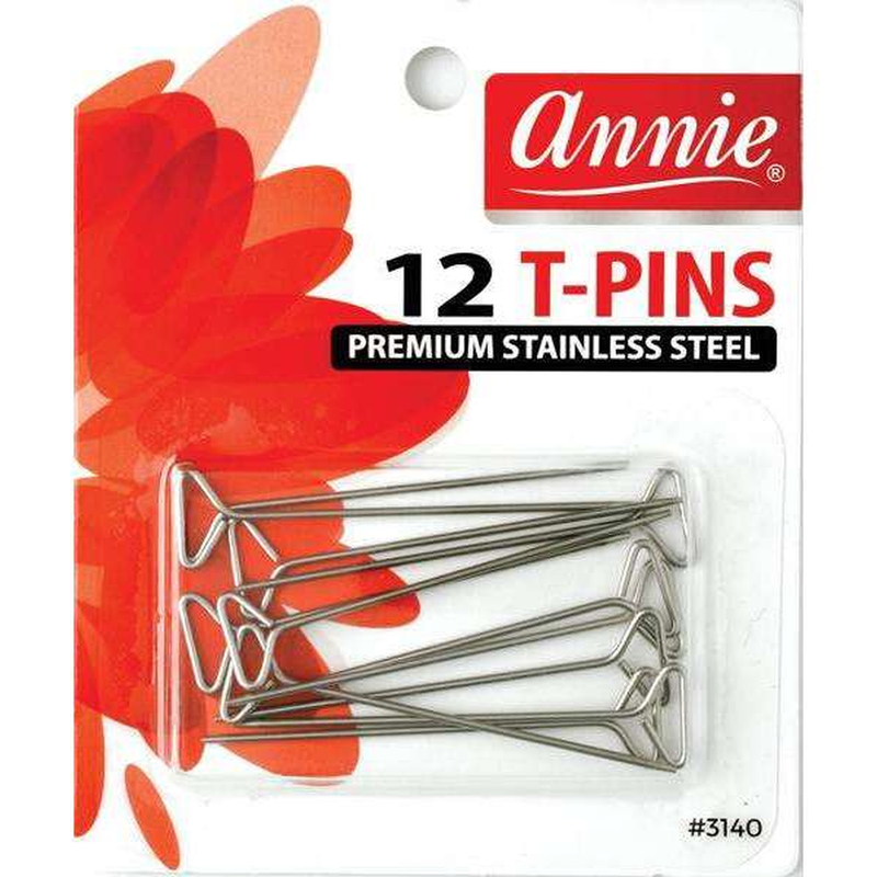 Annie Hair T-Pins, 12 Count, Silver