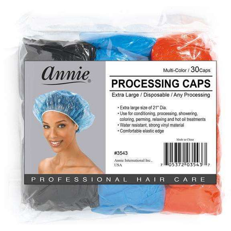 Annie Processing Caps X-Large, 3 Count, Assorted Colors