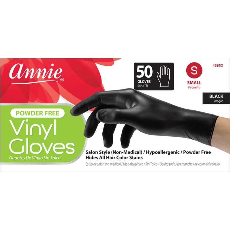 Annie Black Powder Free Vinyl Gloves 50ct