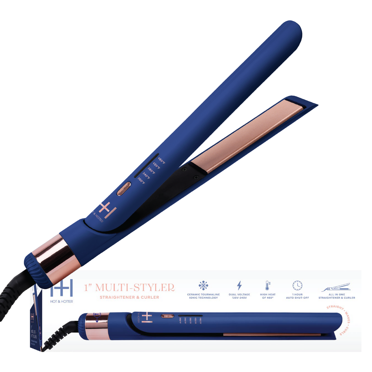 Annie Hot & Hotter Multi Styler Straightener & Curler 1" Blue