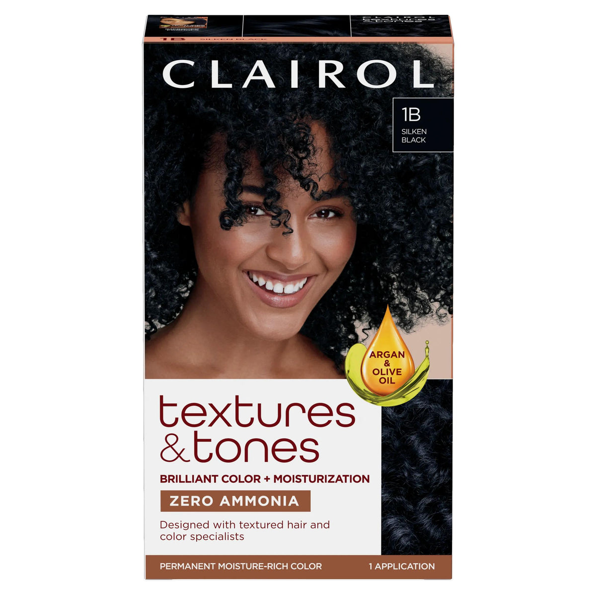 Clairol Textures & Tones 1B Silken Black