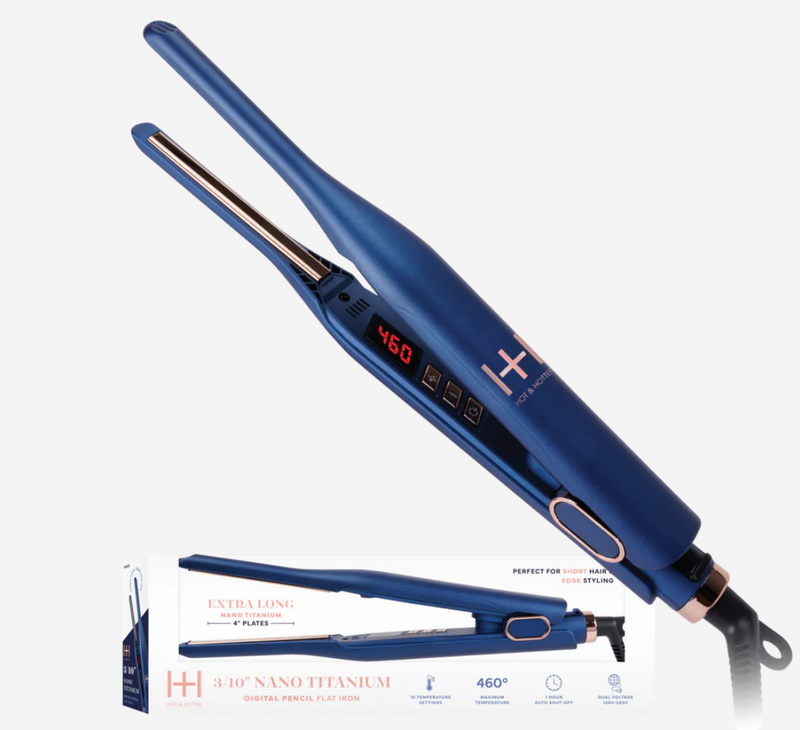 Hot & Hotter Nano Titanium Digital Pencil Flat Iron 3/10 Inch