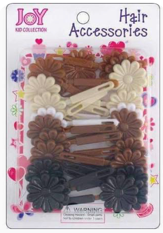 Annie Joy Daisy Barrettes, 12 Count, Brown