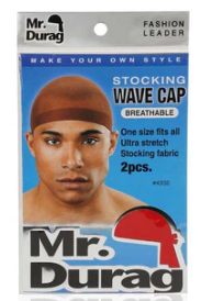 Mr. Durag Stocking Wave Cap, 2 Count, Assorted Colors