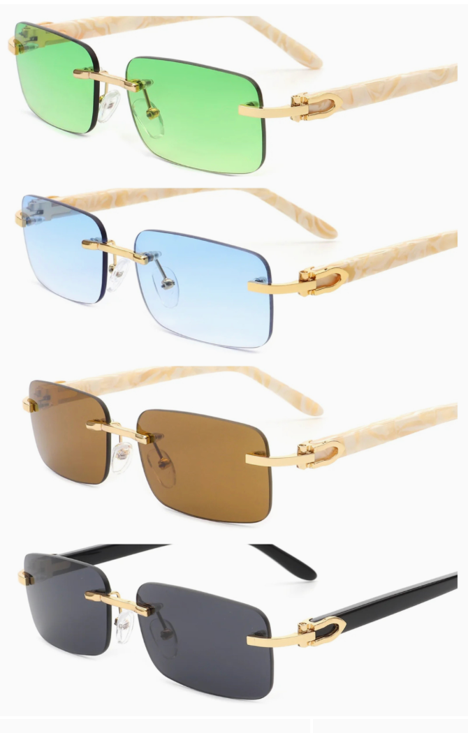 Rimless rectangle sunglasses