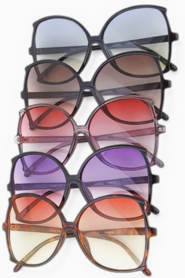 Oversized Butterfly Mix Tint Sunglasses