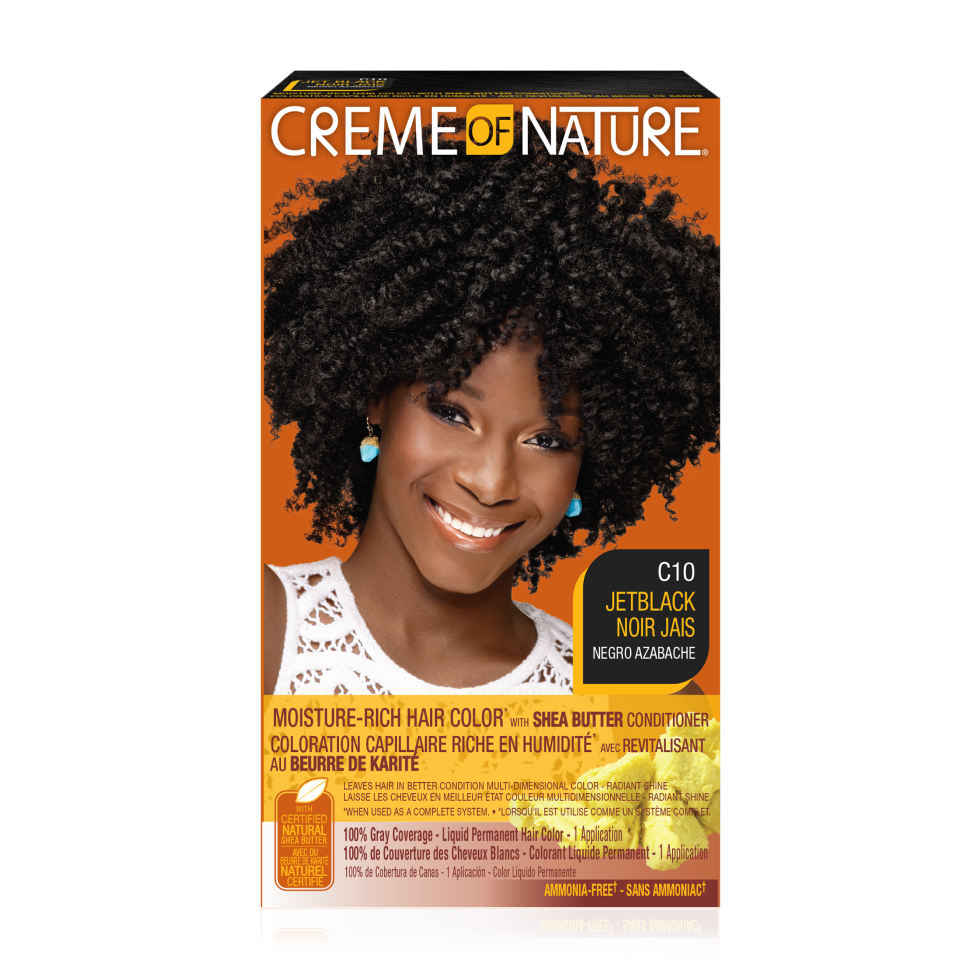 CREAM OF NATURE Moisture Rich Hair Color with Shea Butter Conditioner C10 Jet Black