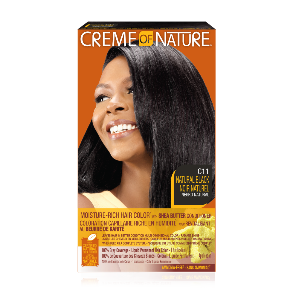 CREAM OF NATURE Moisture-Rich Hair Color with Shea Butter Conditioner C11 Natural Black