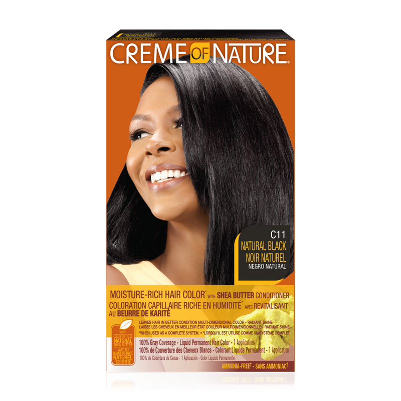 CREAM OF NATURE Moisture-Rich Hair Color with Shea Butter Conditioner C11 Natural Black