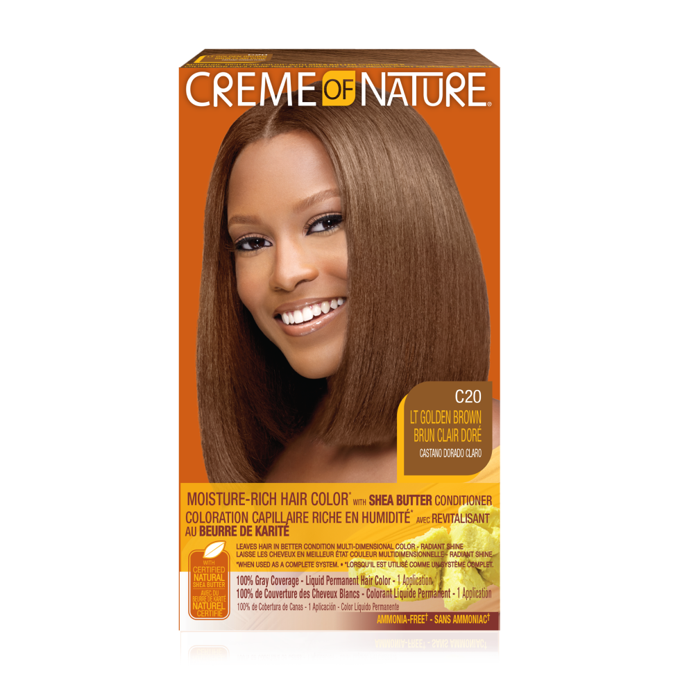 CREAM OF NATURE Moisture Rich Hair Color  with Shea Butter Conditioner C20 Light Golden Brown
