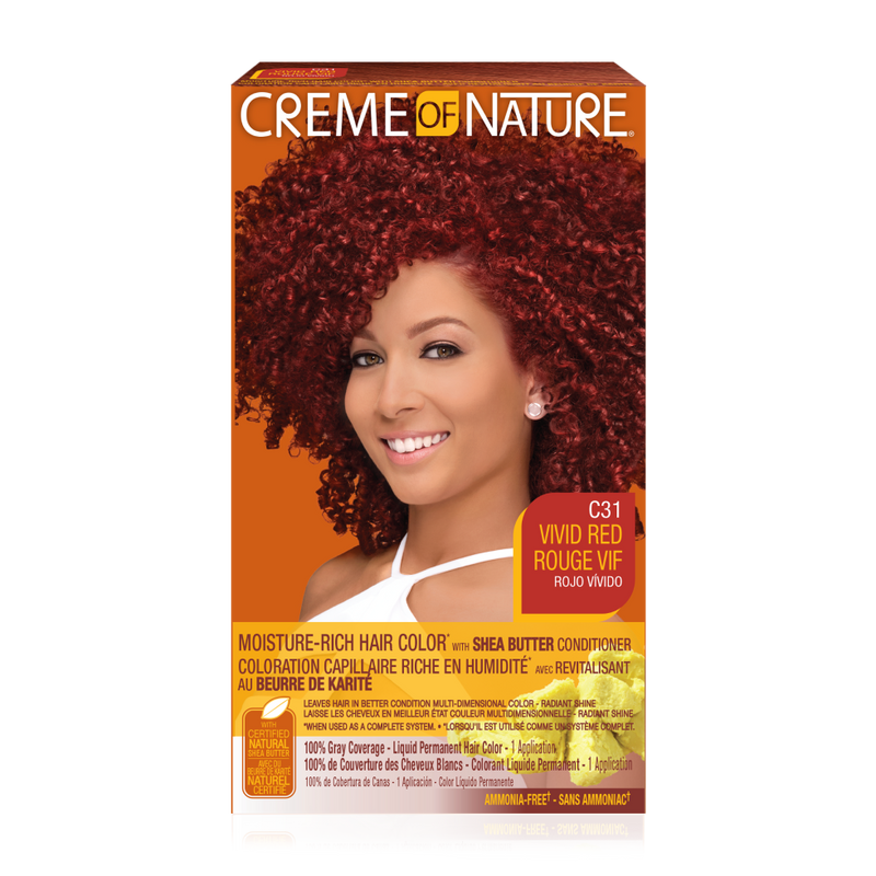 CREAM OF NATURE Moisture-Rich Hair Color* with Shea Butter Conditioner C31 Vivid Red