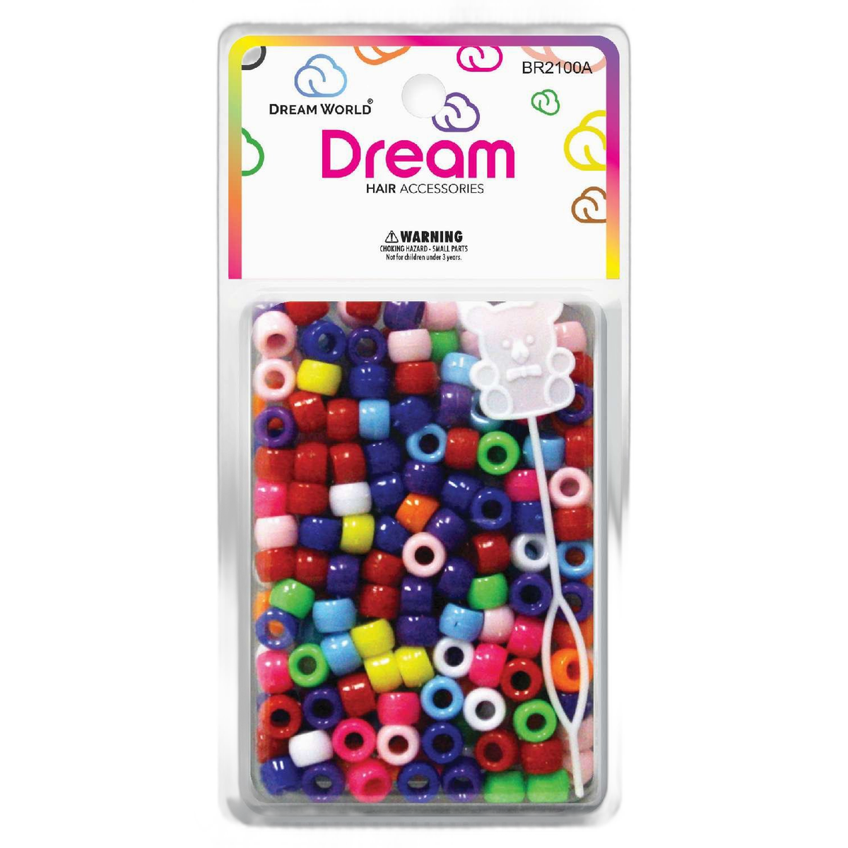 DREAM HAIR BEAD 8MM 200PC ASSORTED