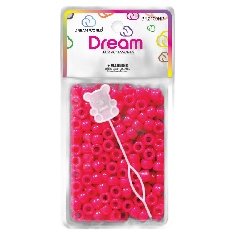 DREAM HAIR BEAD 8MM 200PC HOT PINK