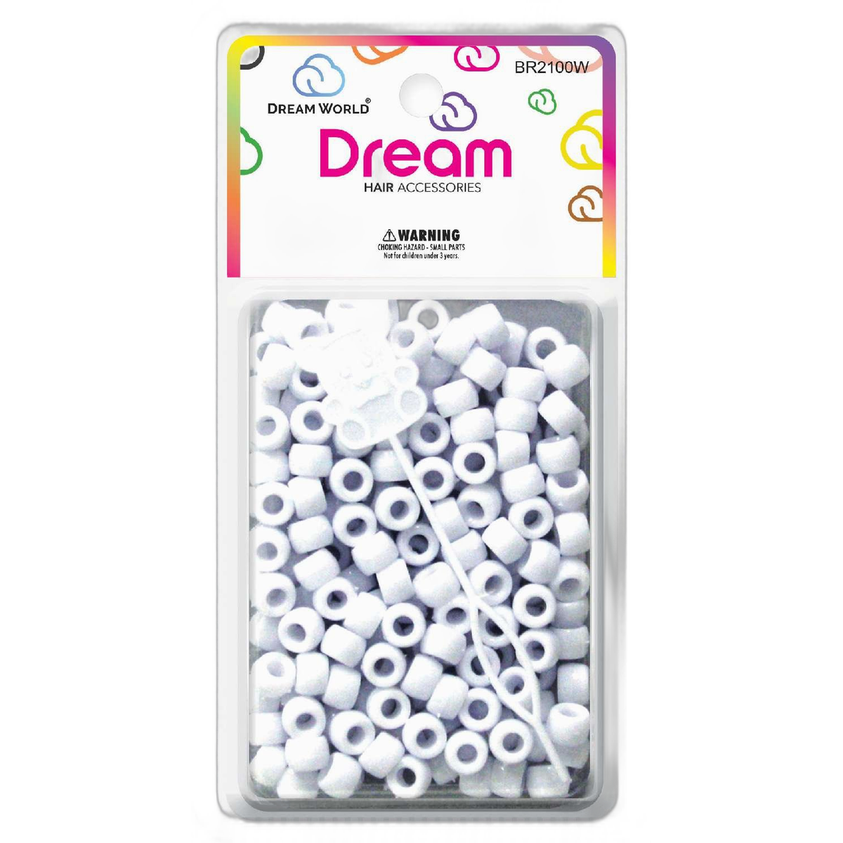 DREAM HAIR BEAD 8MM 200PC WHITE