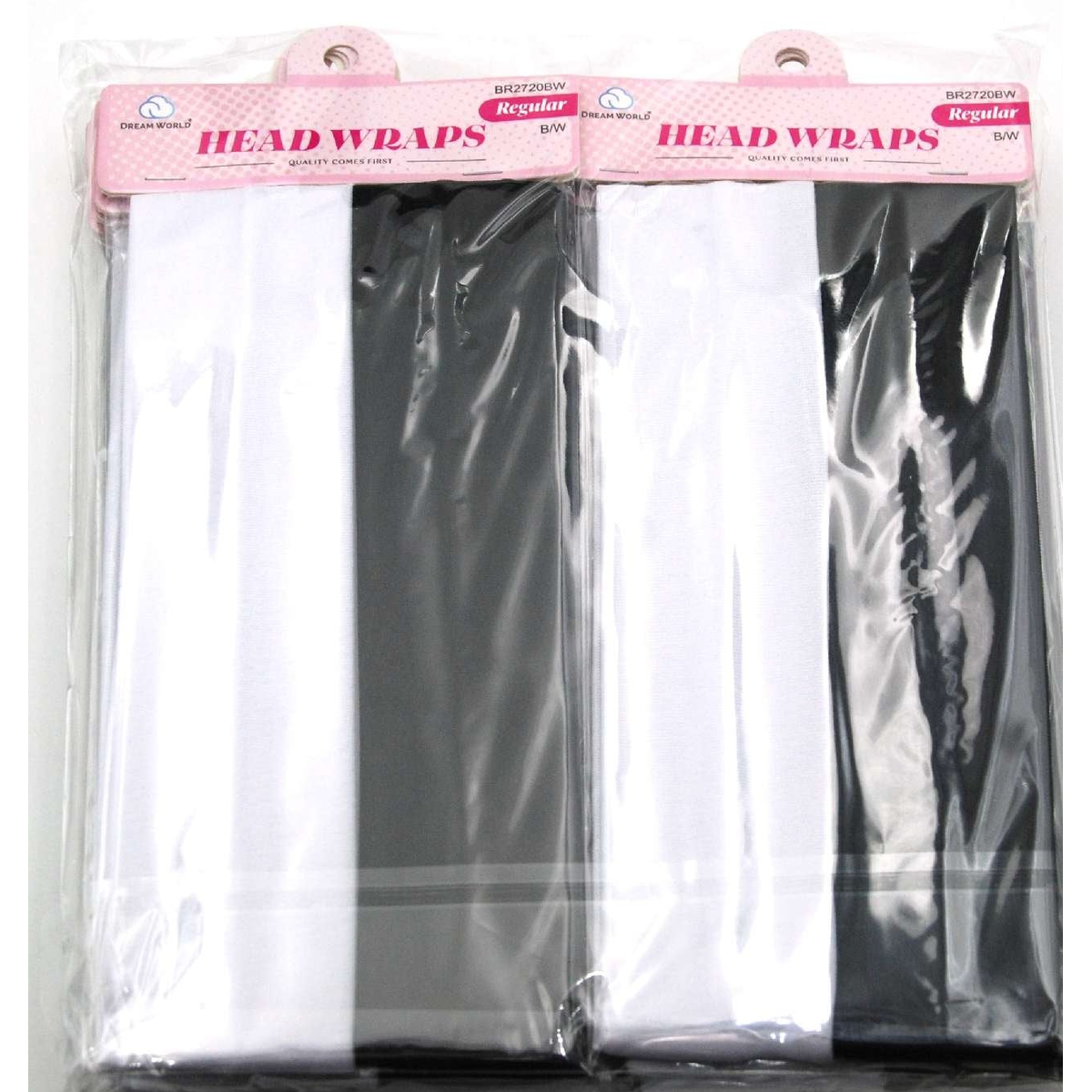 DREAM HEAD BAND PLAIN REGULAR 5CM 2PC BLACK WHITE