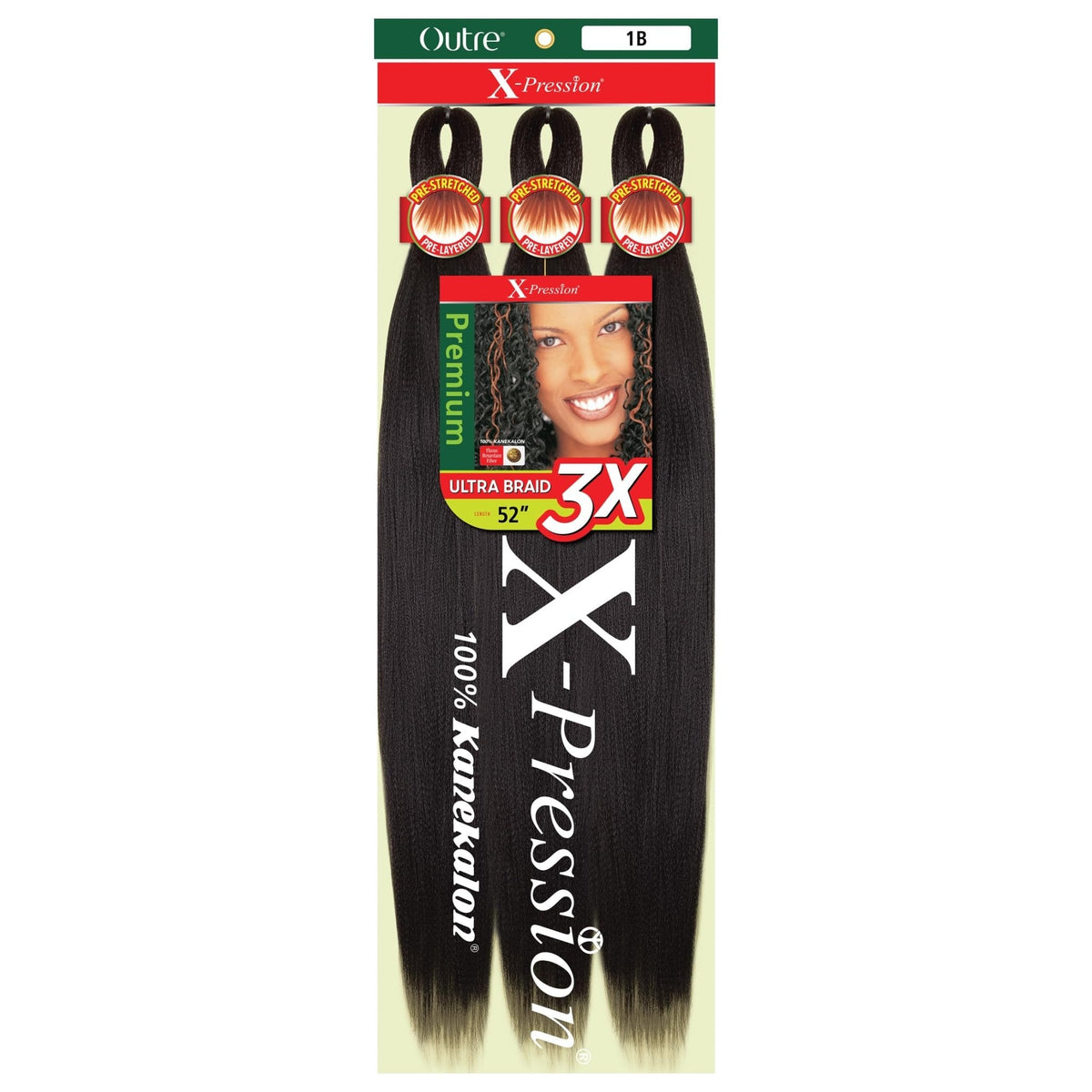 OUTRE X-PRESSION PRE-STRETCHED BRAID 3X 72" #1B