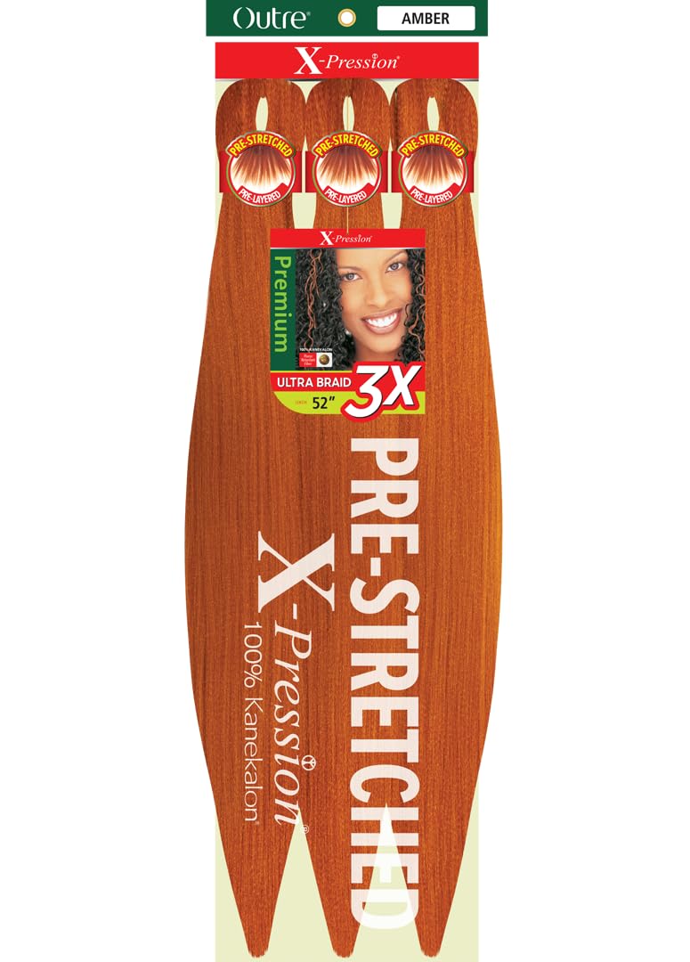 OUTRE X-PRESSION PRE-STRETCHED BRAID 3X 52" #AMBER