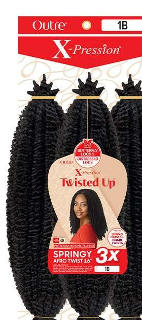 OUTRE XPRESSION TWISTED UP SPRINGY AFRO TWIST 16" #1B